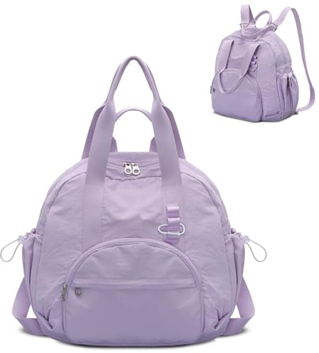 HUA ANGEL Mochila Bolso 3 en 1 para Mujer 38x25x40cm | Nailon Reciclado Impermeable con Compartimento Húmedo y Bolsillo Antirrobo | Ideal para Universidad, Trabajo, Gimnasio, Viaje y Maternidad