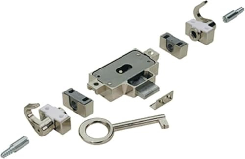 Hettich Drehstangenschloß links, gleichschließend, vernickelt, Dornmaß 25 mm, 1 Set, Artikelnr. 2896