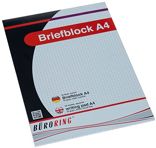 Büroring Briefblock A4/50 Blatt kariert, holzfrei, weiß