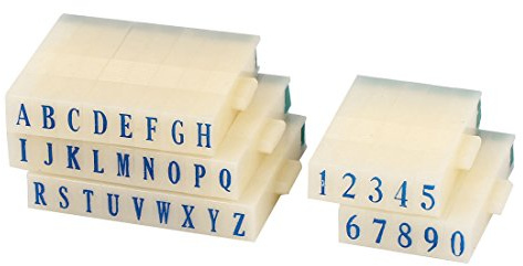sourcing map 2er Set abnehmbare Nummer Buchstabenstempel, englische Buchstaben A-Z Alphabet Stempel 0-9 Ziffern arabische Ziffern Stempel Set für Handwerk Lehre
