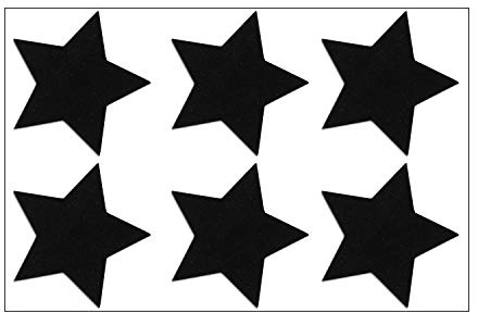 Reflektor Sterne Aufkleber Set, 6 reflektierende Sticker, je 4,5 x 4,5 cm, schwarz reflektierend