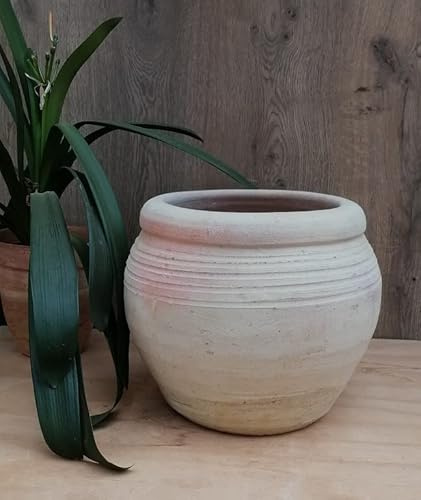 B-Ware - Rustikaler Blumentopf Außendurchmesser Oben 26 cm, echt Terracotta Terrakotta Garten Deko Blumenkübel Pflanztopf Mediterran Übertopf