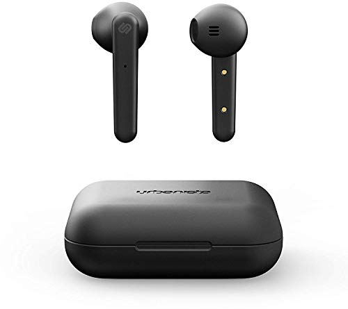Urbanista Stockholm True Wireless Kopfhörer. 14H gesamt Akkulaufzeit. Bluetooth 5.0 inkl. Ladebox, Touch Bedienung und doppel Mikrofon Kopfhörer. Kompatibel mit iOS und Android - Schwarz