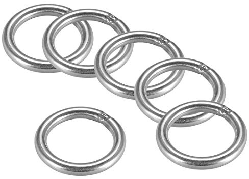Edelstahl O Ring 43 mm Innendurchmesser 6 mm Stärke geschweißt Ringe rund 6 Stück