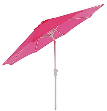 Mendler Sonnenschirm N19 Polyester/Alu Ø 3m - pink | Gartenschirm, neigbar, 5kg