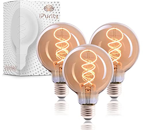 IPurity Edison Vintage Glühbirne [3 Stück] - Hochwertige Retro Glühbirne E27 - Stromsparende E27 LED Vintage - 4W warmweiss - dimmbar