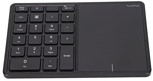 Clavier Numérique BT5.0, 22 Touches USB C Pavés Numériques, Clavier D'extensions de Clavier Numérique sans Fil 2.4G avec Pavé Tactile pour Win, pour IOS, pour Android, pour le Système(Le noir)