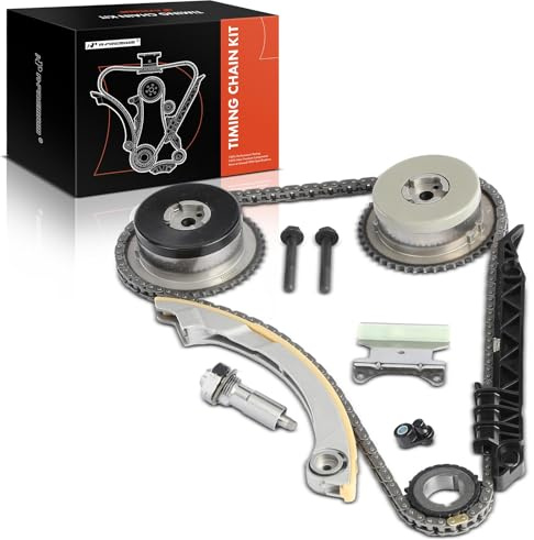 A-Premium Engine Timing Chain Kit W/Damper & Guide & VVT Sprocket [fit DOHC, 4Cyl 2.2 2.4L] Compatible with Chevy & GMC & Pontiac & Buick & Saab & Saturn, fits HHR, Equinox, Regal, 9-5, Sky & More