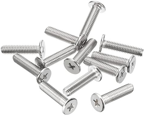 sourcing map M5-0,8 x 20 mm 12 viti a testa rotonda piatta in acciaio inossidabile 304 Phillips Drive Viti di fissaggio hardware per il collegamento di mobili