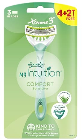 WILKINSON SWORD - My Intuition Xtreme 3 for Women | Comfort Sensitive | Pack of 4 + 2 Extra Disposable Razors