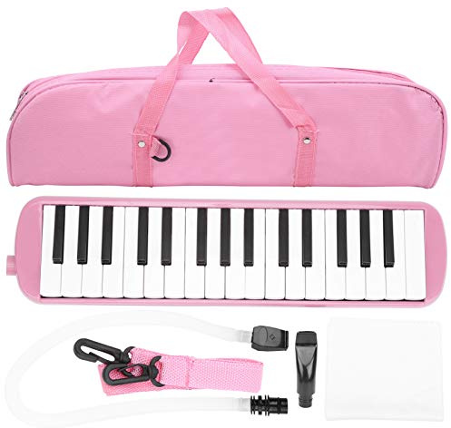 Instrumento Musical de Viento IRIN Melodica de 32 Teclas con Hermoso Sonido, Diseño Compacto y Boquilla de Corneta para Bolsa de Práctica Principiante (Rosa)
