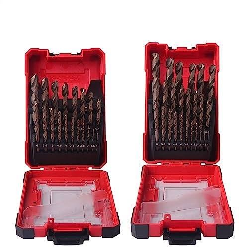 19/25PCS M42 Kobalt Bohrer Set for Gehärtete Metall Edelstahl Bohren Bits Power Werkzeuge Zubehör (Color : 25PCS(1-13MM))