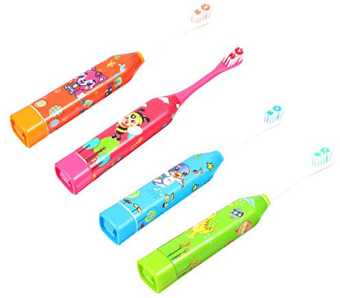 Gatuida 4stücke Elektrische Zahnbürste Kinderzahnbürste Mit Schallvibrationstechnologie Elektrische Kinderzahnbürste Für Mundhygiene Cartoon-zahnbürste Als Für Zuhause Und Reisen