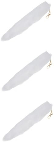 WOFASHPURET 3stücke Cosplay Kostüm Weißer Fuchsschwanz Für Halloween Karneval Und Kostümpartys Vielseitiges Tierzubehör Für Beeindruckende Verkleidungen