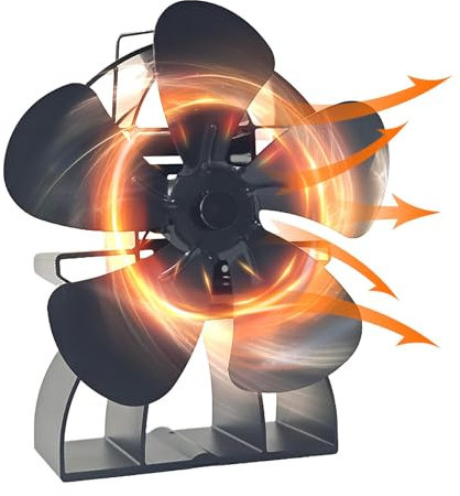 Fireplace Fan Heat Powered, Heat Powered Thermoelectric Fan, Non Electric Fireplace Fan, Quiet Fireplace Fans, Wood Stove Fans 6.1 x 3.35 x 6.89 for Wood Burning, Log Burner, Fireplaces