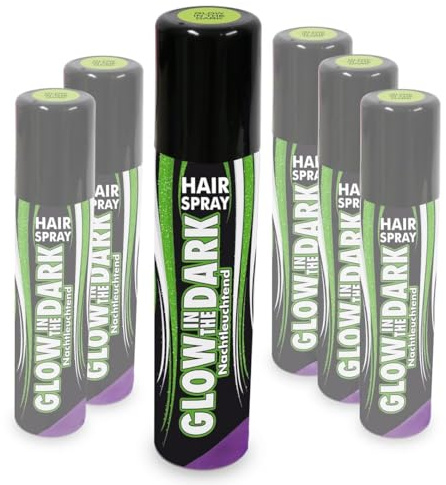KarnevalsTeufel Hairspray Color in verschiedenen Farben buntes Haarspray Haarschmuck farbig (Glow in the Dark)