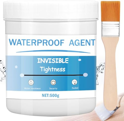 BBLTIFF Sellador Impermeable Transparente, 500g Sellador Invisible Impermeable con Cepillo, Agente Aislante Transparente, Impermeabilizante Pegamento Para Baños Paredes Techos
