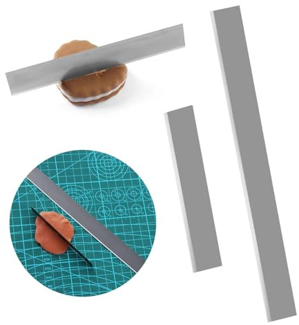 Clay Cutter Blade- 2 Pcs Set Flexible Stainless Steel Polymer Clay Cutters Blade Ceramic Shaping Modelling Sculpting Cutting Slicing Tools for DIY Pottery Craft (2PCS)