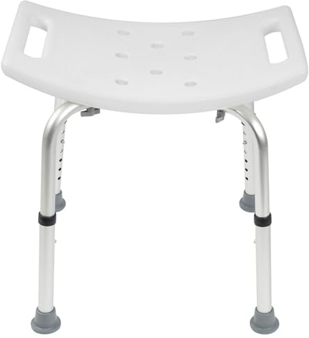 KARAT Duschhocker Noah Plus | Duschstuhl höhenverstellbar 38-53cm - belastbar bis 136kg - Badhocker für Dusche & Bad