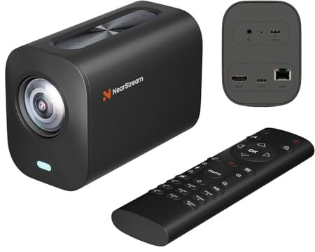 NearStream 4K Webcam für PC,Laptops,Streaming Kamera mit einstellbarem Betrachtungswinkel,HDMI/USB/RJ45 Webcam-Fernbedienung Einstellbarer USB Webcam für Konferenzen,Zoom Meetings,AI Tracking(VM20)