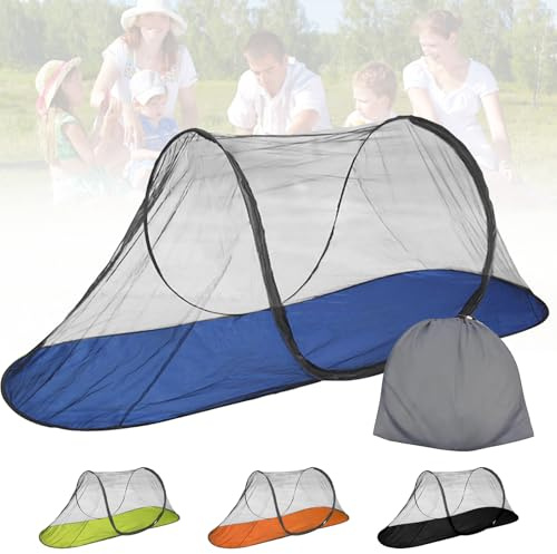 YOUYIKE Moskitonetz Reise Faltbares Pop-Up – Mosquito Netz Bett 200x72x70cm Ultralight 360° Schutz, 210D Oxford & Glasfaser | Camping, Reise, Indoor | Wasserdicht & Sofort-Einsatz (Dunkelblau)
