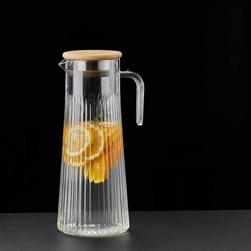 Jarra de plástico sin BPA de 1,1 l/1,2 l/1,6 l con tapa, jarra de agua moderna para jugo y café, inastillable y resistente al calor (0-120 °C), diseño fácil de verter y a prueba de fugas