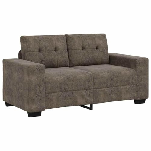 vidaXL Zweisitzer-Sofa Dunkelgrau 160 cm Kunstwildleder | Entworfen mit weichem Sitz, der bequem Platz für zwei Personen bietet,