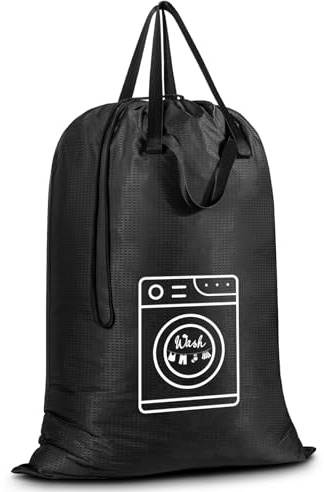 Asnews Wäschesack Reise 60 x 90cm, Nylon wasserdichte Wäschebeutel mit Kordelzugverschluss und breite Riemengriffe, 120L Schmutzwäschebeutel Tasche für Reisen, Camping, Studentenwohnheim, Wäschekörbe