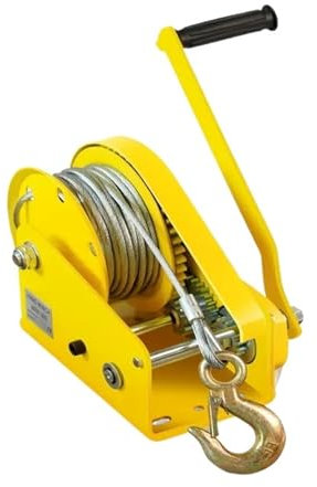 HYBMRQVD Manual Hand Winch 1200-2600LBS Heavy Duty Boat Truck Self Locking Non Rotate Wire Rope Cable Ratcheting Manual Hand Winch for Trailer, Boat or ATV Towing(2600LBS 15Meters)