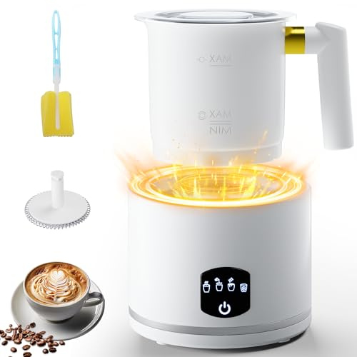 Milk Frother Electric 4 in 1 Automatic Milk Frothers 430ML Large Capacity Split Milk Steamer Hot & Cold Milk Warmer and Heater for Latte Cappuccinos Macchiato