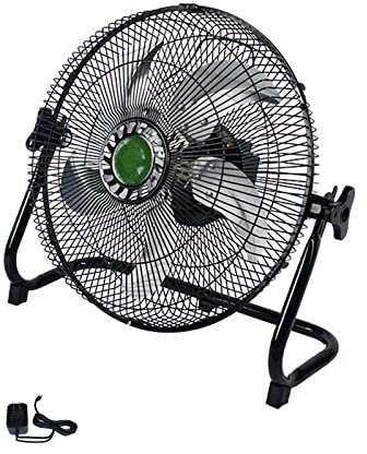 AADDFDD Camping Fan withUSB Lantern, Floor Fan 12-speed High Velocity,Heavy Duty Metal Fanfor Indoor Home, Bedroom,5 Blades (Color : Black, Size : 16)