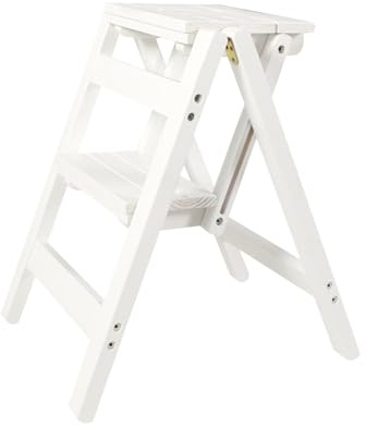 Klappbarer Tritthocker,Leiterhocker Aus Holz Mit Stauraum,tragbarer Tritthocker for Den Heimgebrauch,geeignet for Büro,Zuhause Und Bibliothek, Tragkraft 150kg(Color 2)