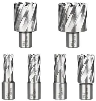 CMCP HSS Annular Cutter 6-60mm Core Drill Bit 19mm Weldon Shank Hollow Hole Saw Fit for Metal Tool(8x35mm)