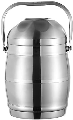 Boîte à lunch isotherme à 3 niveaux, en acier inoxydable, boîte de conservation des aliments, récipient alimentaire isotherme for l'extérieur, les pique-niques, l'école et le bureau(1.6L)