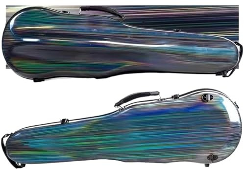 Geigenkasten 4/4 Violine Hartschalenkoffer Frosted Violin Fiddler Rucksack Composite Carbon Fiber Box Dreieckskoffer mit doppelter Schulter(Colorful)