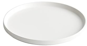 Assiettes Service de Table Assiette À Dîner En Céramique Blanche For Restaurant Occidentale Plate Peu Profonde Plat Froid Vaisselle D'hôtel(White,23cm)