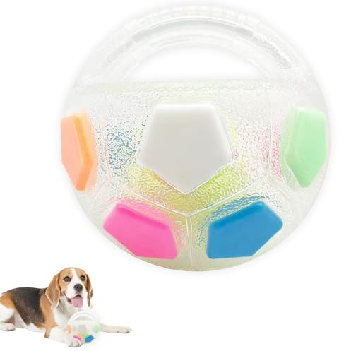 Anti-stressboll hund, hundleksak oförstörbar, anti-stressboll hund med handtag, hundlugnande boll, vit interaktiv hundboll för träning för små medelstora och stora hundar, inomhus och utomhus