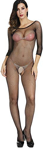 Generico Lingerie Sexy Donna Hot Lingerie Sexy Rosso Donna Body da in Maglia a Rete Lunga Vestaglia Completino Rosso (Black, One Size)