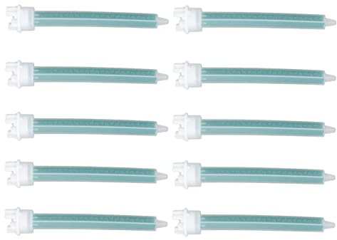 ZASCHMOY 10 Boquillas Mezcladoras – Boquilla Mezcladora de Pegamento de Plástico de para una Aplicación Eficiente del Adhesivo – Fácil de Usar con Diseño de Doble Agujero – Portátil y Fácil de Limpiar