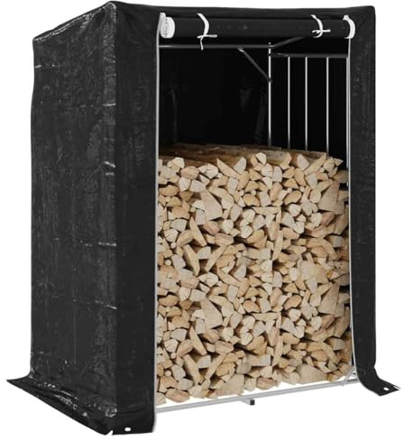Lumanois Leñero con protector de lluvia 150x100x200 cm acero galvanizado,Casa y jardín,Accesorios para hornos de leña y chimeneas,Bolsas y soportes de leña,21.2kg-4104955
