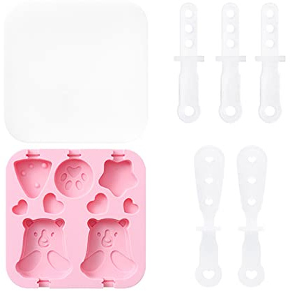 Stampi for ghiaccioli in silicone for stampi a forma di scodella Set for for puree for gelato con coperchio(A)