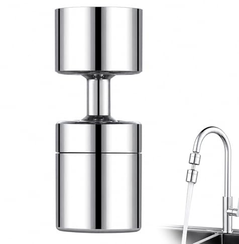 ARYIMYDP Aireador De Grifo Giratorio 360° - Boquilla Orientable Con Ángulo 40° - Para Fregadero Cocina Y Baño,Limpieza Sin Esquinas Muertas,Roscado M24