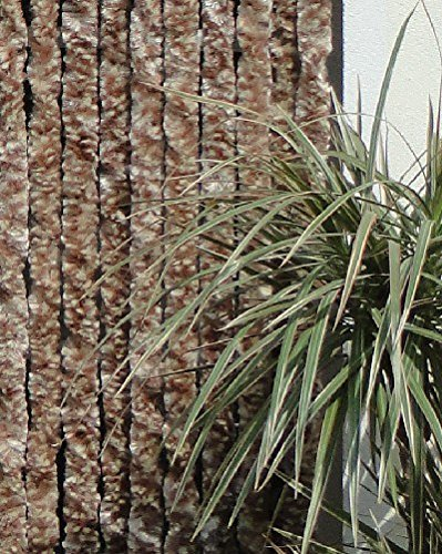 Chenille-Türvorhang aus Fleece, Braun, 100 x 200 cm