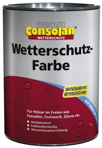 Consolan Profi Wetterschutzfarbe Holzschutz außen 2,5 Liter, Grau, 2.5 l (1er Pack)