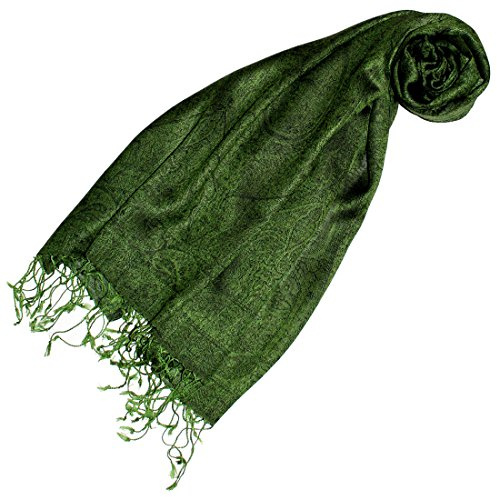 Lorenzo Cana – pashminasjal damhalsduk omslutning mysig mjuk och lätt damhalsduk Stola 70 x 180 cm överdådig paisley mönster uppvävd 78149