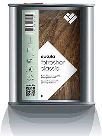eukula refresher classic 1L farblos | Pflegeöl zur Imprägnierung und Auffrischung imprägniert-geölter und hartwachsgeölter Holzböden, Parkettböden | Holzboden Schutz, Parkettboden Pflege