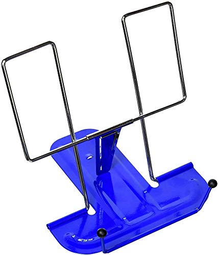 ZCENTER Atril de Escritorio Metálico de 3 Inclinaciones, Portátil, Soporte libro Negro Soporte de tablet Atril para documentos - 16 x 16.3 x 17 cm (AZUL) 1 pcs