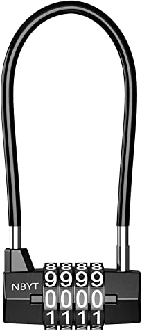 [Upgraded] Brifit Combination Padlocks, Long Safety Lock with 4 Digit Code, Cabinet Door Handle Padlock, Long Shackle Small Handheld Outdoor Waterproof Lock, Luggage Cable Locks for Travel Bag Bike