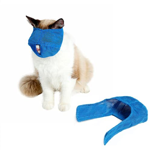 Katzenmaulkorb Atmungsaktive Kätzchen Mesh Maulkörbe Atmungsaktive Mesh Maulkörbe mit Maulkorb Anti Biss Anti Miau zur Verhinderung von Katzen Beißen Miauen Kauen Kratzer