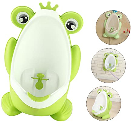 Kisangel Multifunktionales Frosch Urinal für Jungen mit Verstellbarer Höhe und Lustigem Drehspiel Pp Material Kinderurinal für Badezimmer und Töpfchentraining